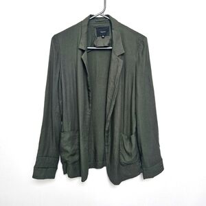 Talula Aritzia Olive Dark Green Ooen Blazer Sz 0 Small